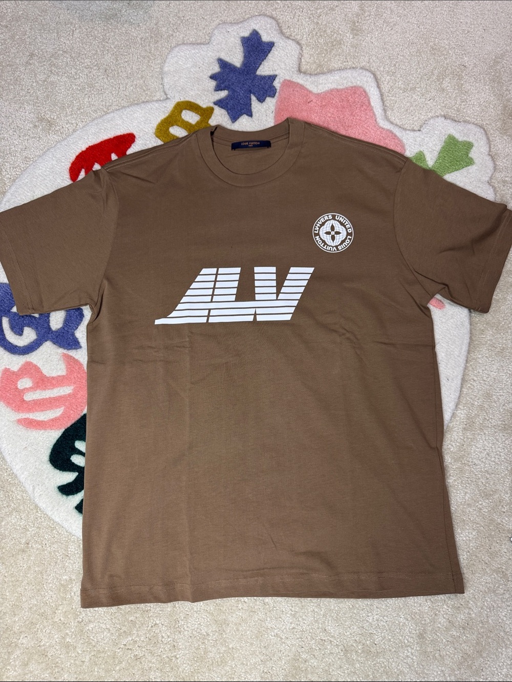 Louis Vuitton Brown Short Sleeve Logo Tee with White Emblem